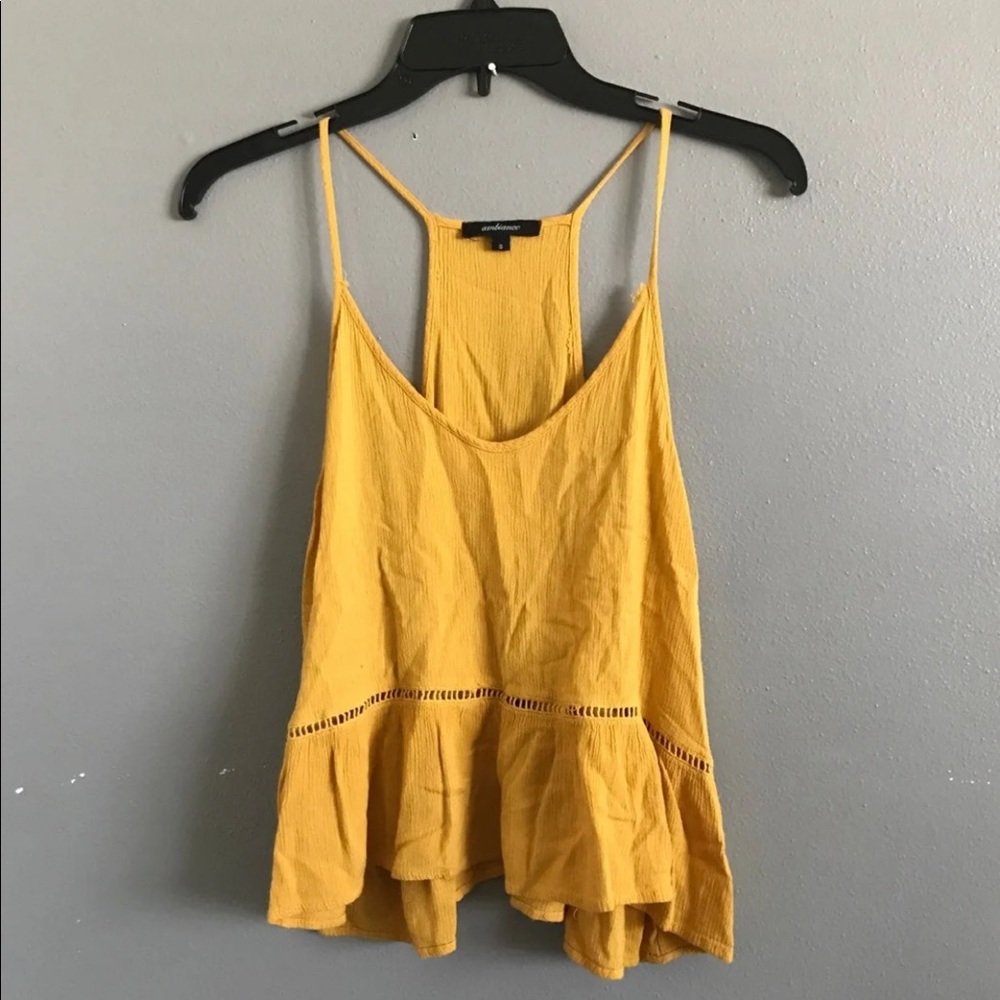 Mustard crop tank top
